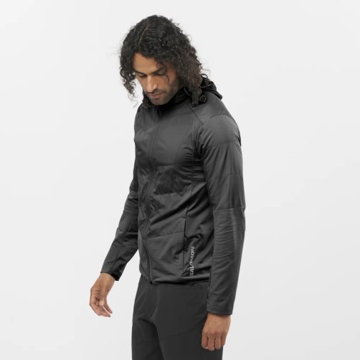 Black Salomon Outline All Season Hybrid Men's Jackets | IE NW1536